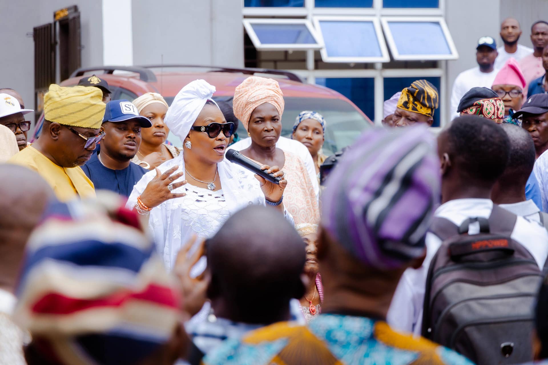 MAYORESS BADA FLAGS OFF FIRST ANNIVERSARY OF HER SECOND TERM WITH OFFICIAL VEHICLE DISTRIBUTION TO RELIGIOUS BODIES, THE IYALOJA GENERAL, LASCOTA, COUNCIL OFFICIALS, AND VARIOUS COMMITTEES TO BOOST SERVICE DELIVERY